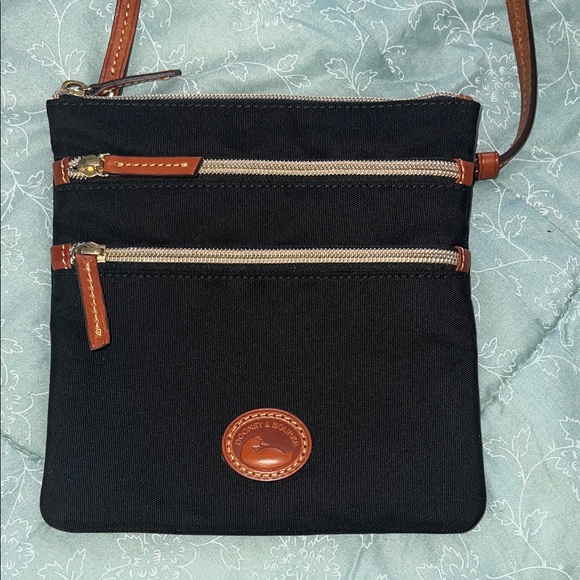 Dooney & Bourke Black Bag with Brown Logo - Picture 4 of 7
